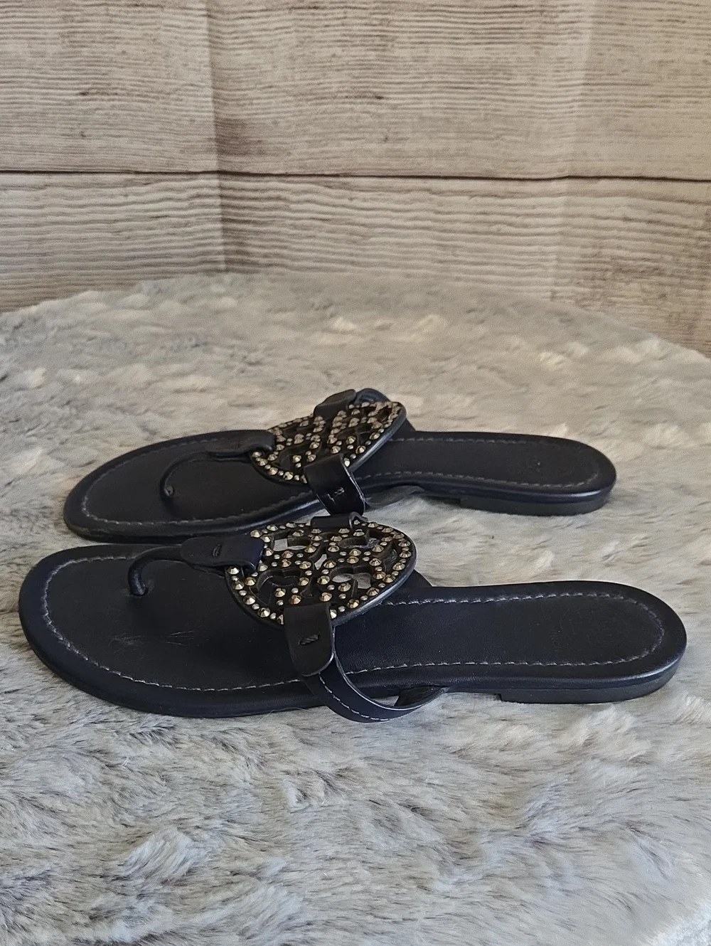 Tory Burch Navy Flip Flops, Womens Size 8.5